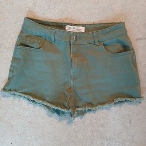 🤯2/$15 Primark Army Green Cotton Jean Shorts Size 8